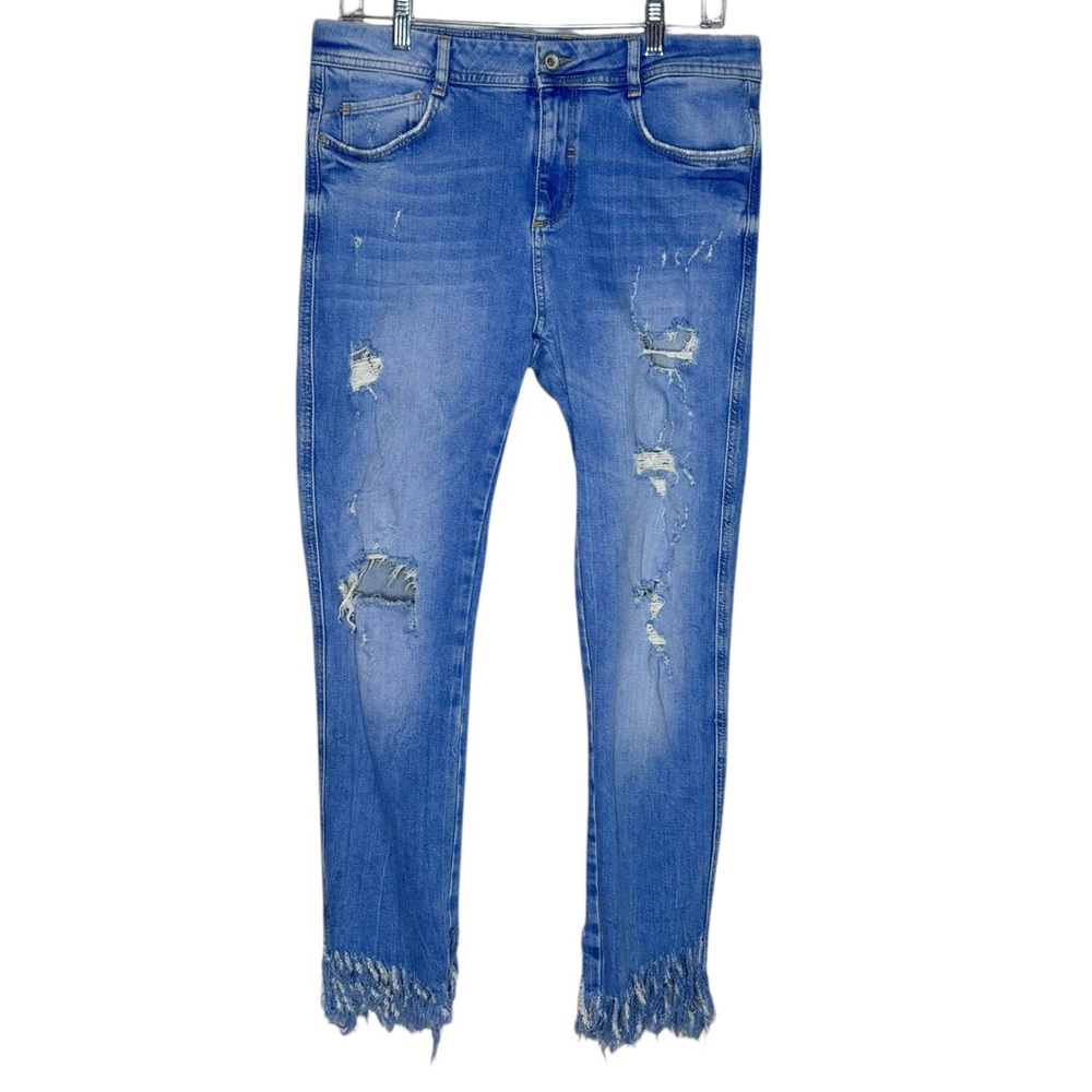 Zara Trafaluc | Distressed Frayed Hem Jeans | Size 8 | EUC